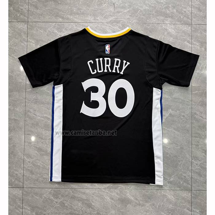 Camiseta Manga Corta Golden State Warriors Stephen Curry NO 30 Negro